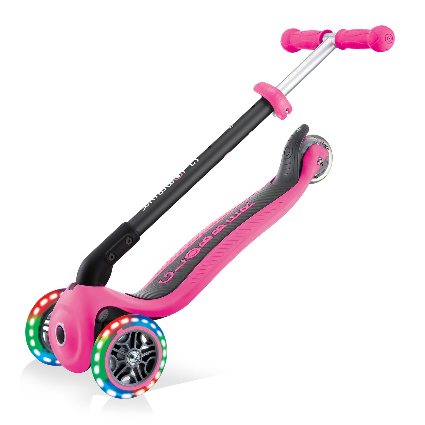 Globber Go Up Fold Plus Light Up Wheels - Pink Ride On / Scooter