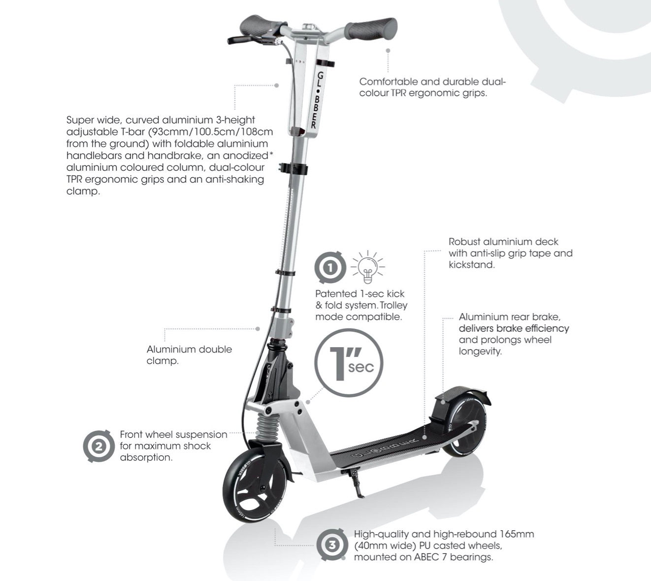Globber One K165 Br Titanium
