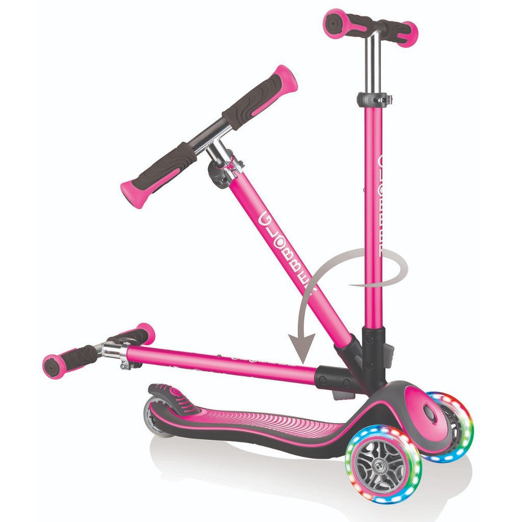 Globber ELITE DELUXE w/Lights | Deep Pink