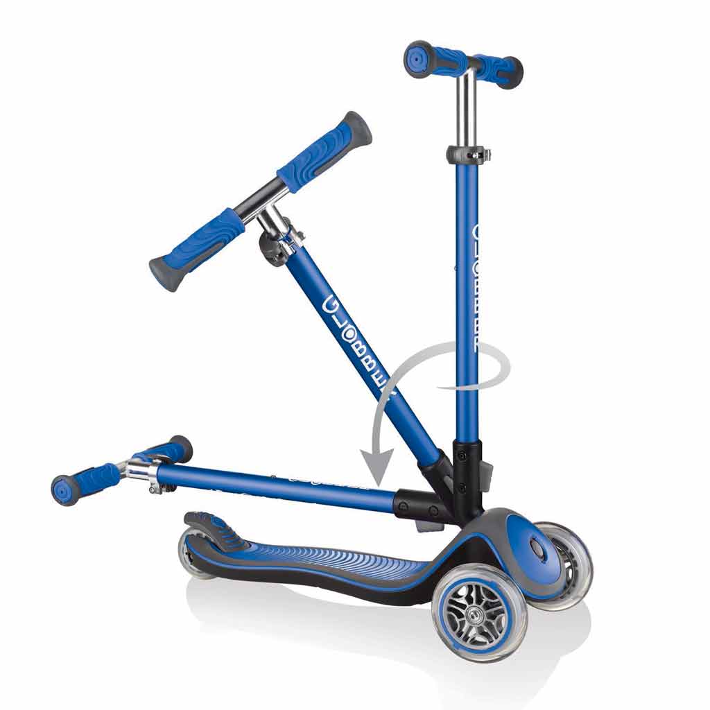 Globber ELITE DELUXE Lights Scooter - Navy Blue