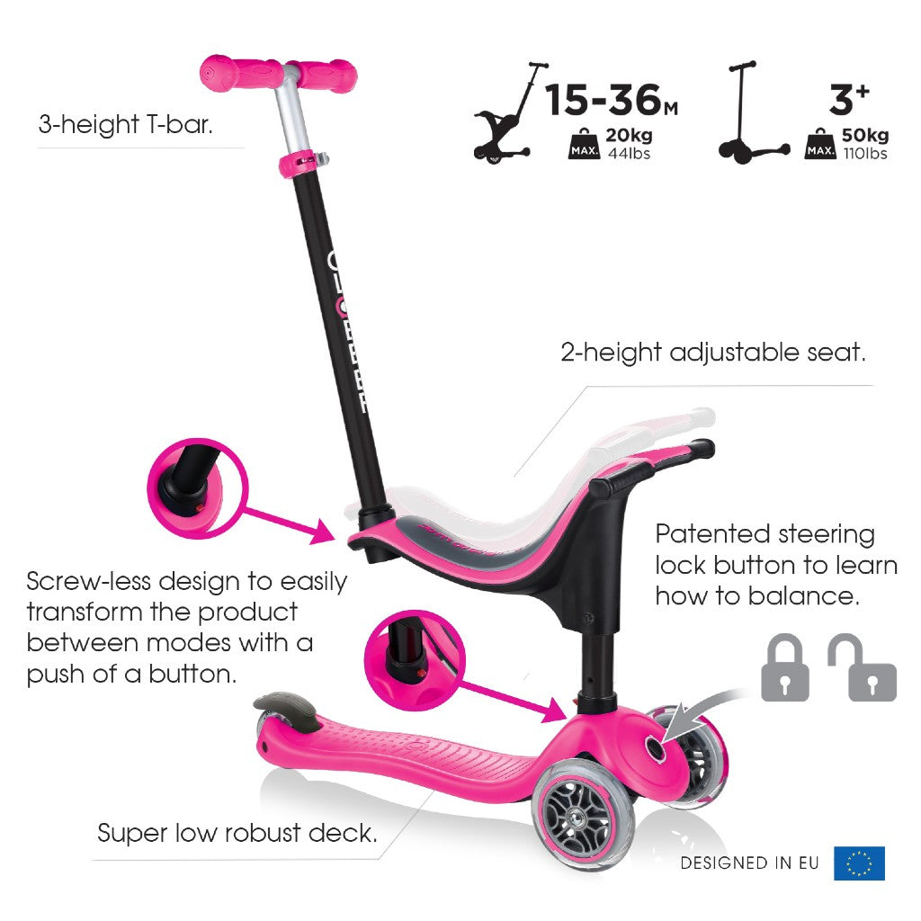 Globber GO UP SPORTY | Deep Pink