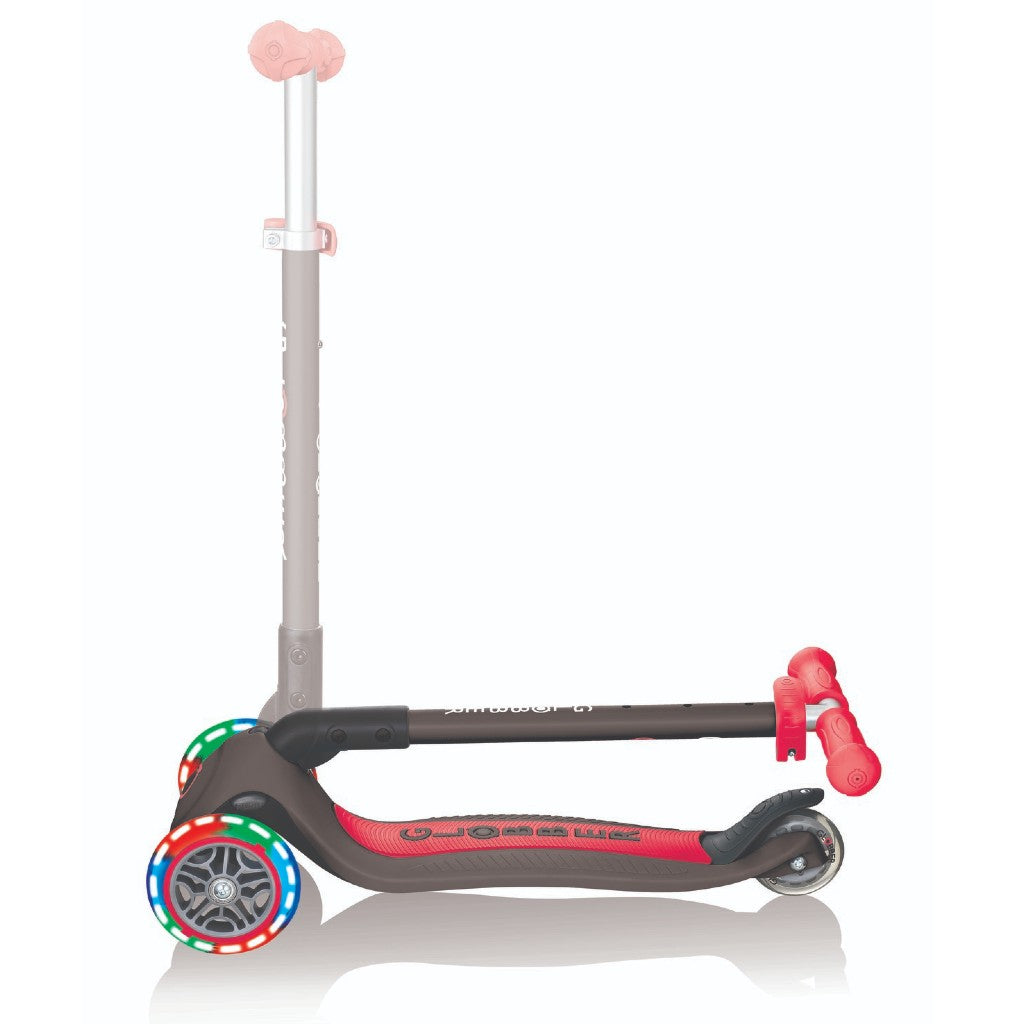 Globber PRIMO Foldable Lights w/Ano TBar | Grey/Red