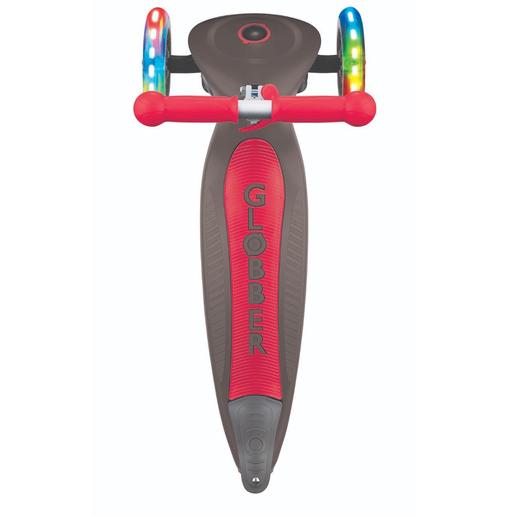 Globber PRIMO Foldable Lights w/Ano TBar | Grey/Red