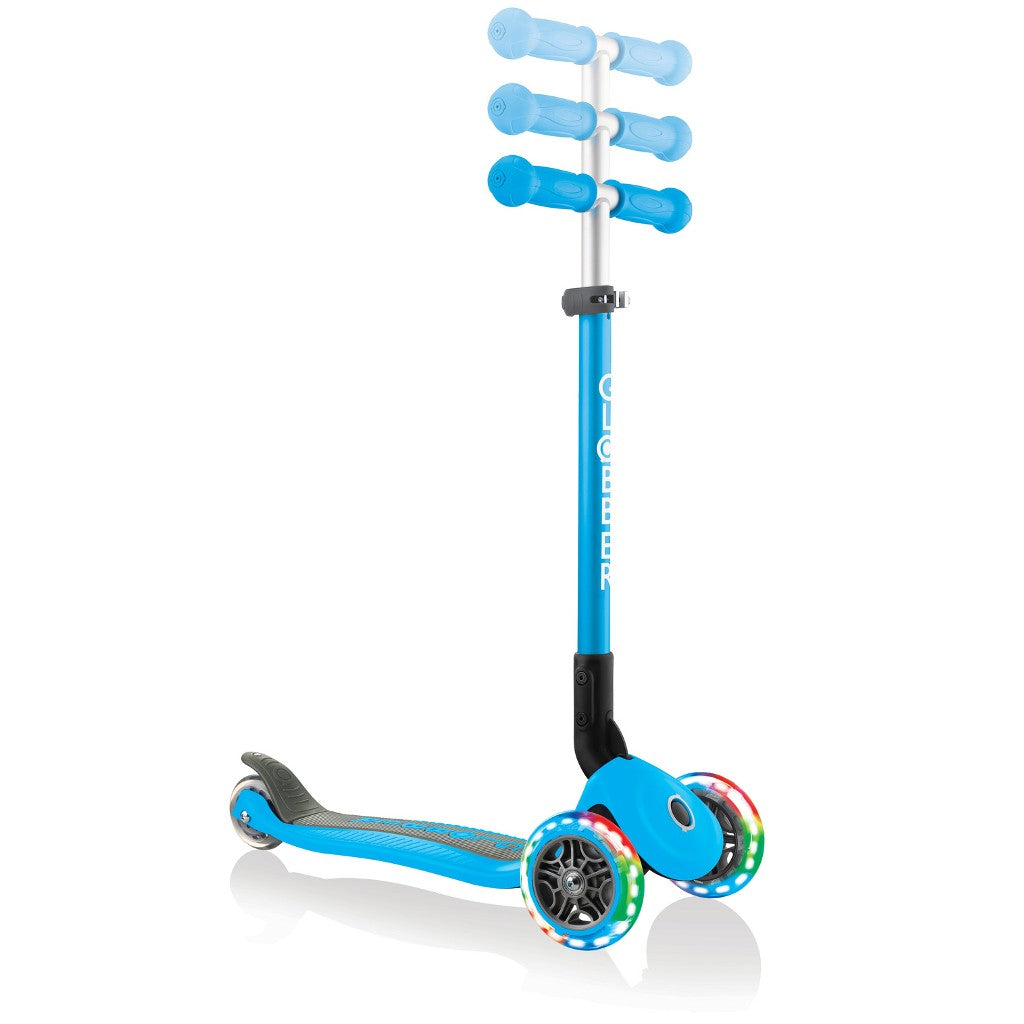 Globber PRIMO Foldable Lights w/Ano TBar | Sky Blue