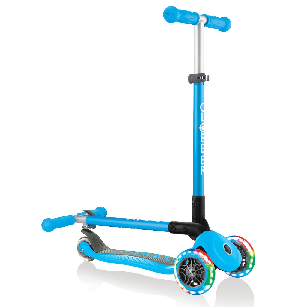 Globber PRIMO Foldable Lights w/Ano TBar | Sky Blue