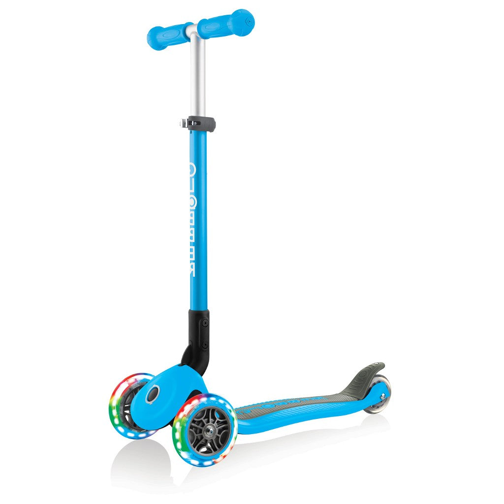 Globber PRIMO Foldable Lights w/Ano TBar | Sky Blue