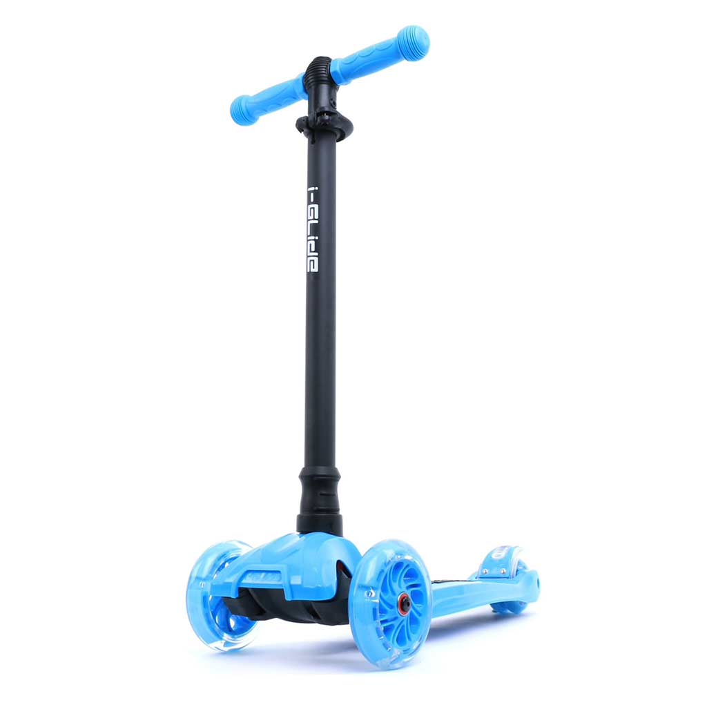 i-GLidE Boardwalk Bobber 3-Wheel Kids Push Scooter - Blue