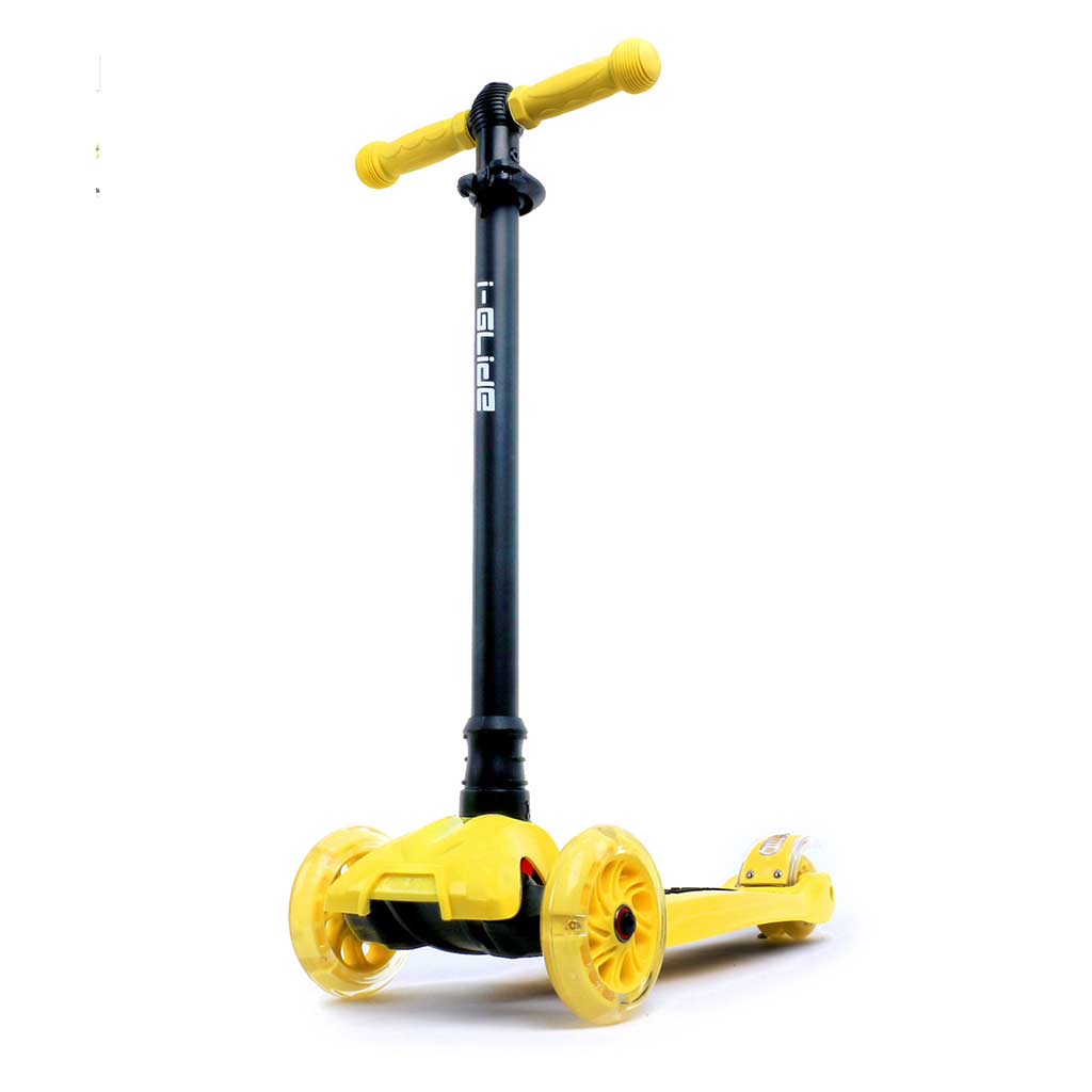 i-GLidE Boardwalk Bobber 3-Wheel Kids Push Scooter - Yellow