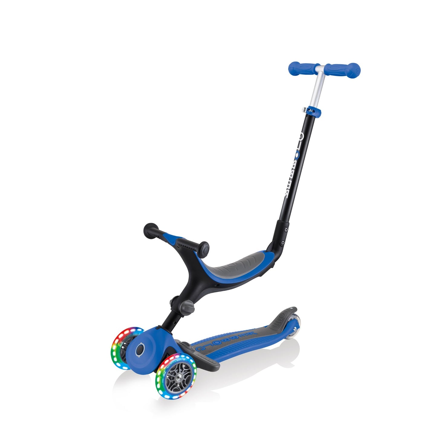 Globber Go Up Fold Plus Light Up Wheels - Navy Ride On / Scooter