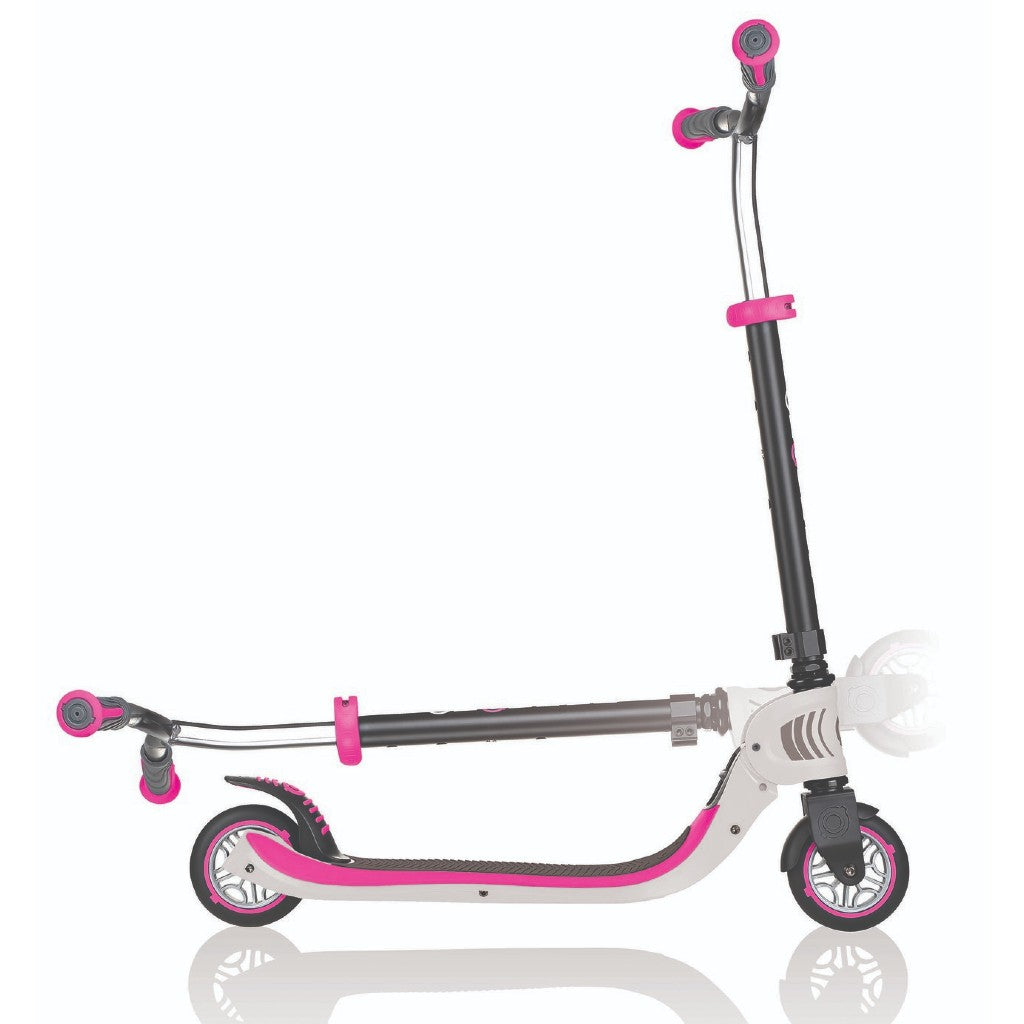 Globber Foldable Flow 125 Scooter | White/Pink