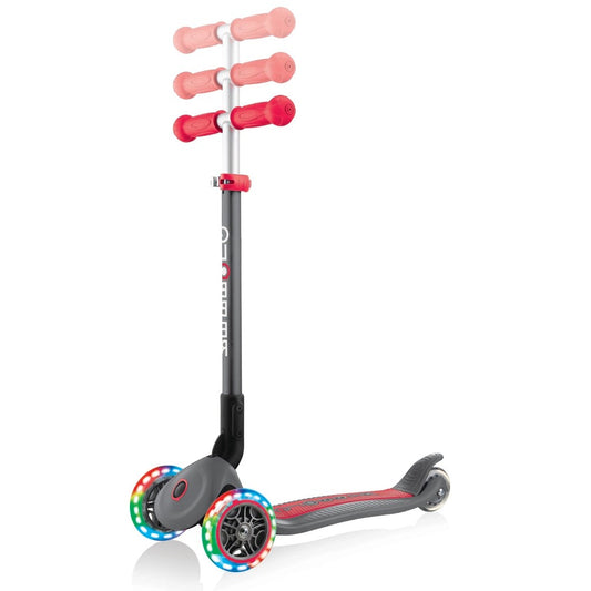 Globber PRIMO Foldable Lights w/Ano TBar | Grey/Red