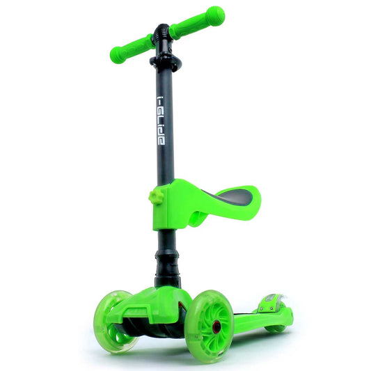 i-GLidE Boardwalk Bobber 3-Wheel Scooter with Seat - Green